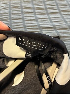 ELOQUII Black & White Polka Dot Shirt